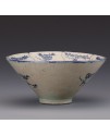 手繪青花折枝花卉紋 斗笠碗